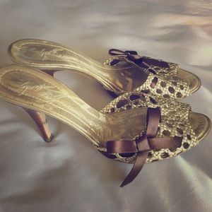 Giuseppe Zanotti Gold Lattice Heels